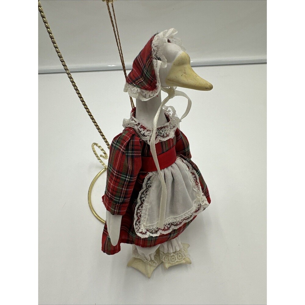 Vtg Mother Goose Doll. Soft Body. Hands & Face & Feet Porcelain Figure Ornament